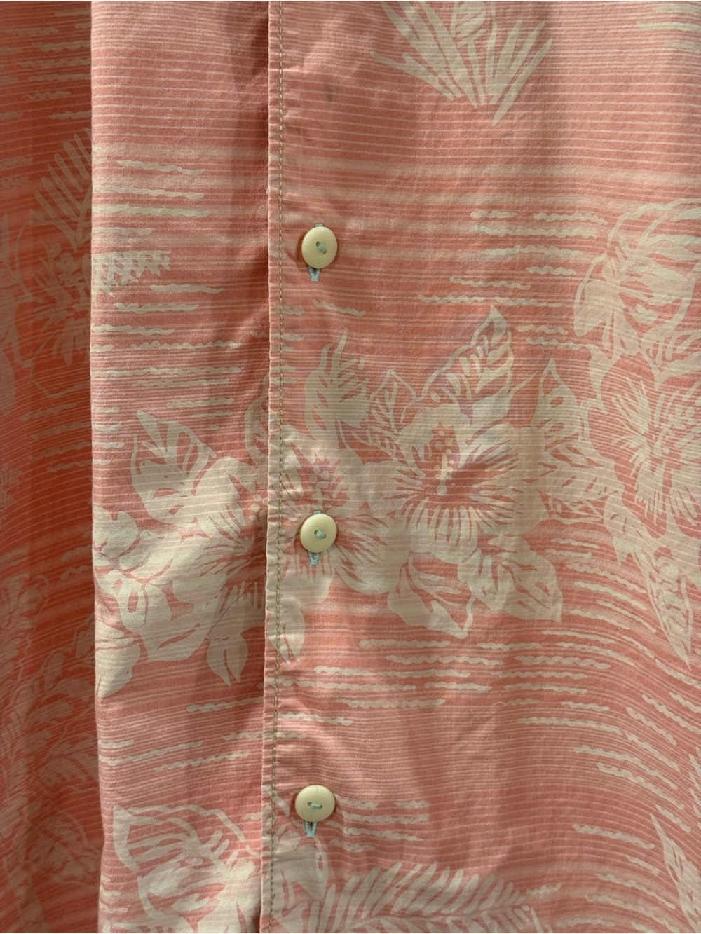 5 for $25!! Tommy Bahama Pink/Salmon Palm Print, Tropical Camp Shirt XL - Picture 6 of 14
